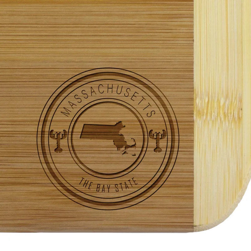 Massachusetts State Stamp 2-Tone 11" Cutting Board view 2