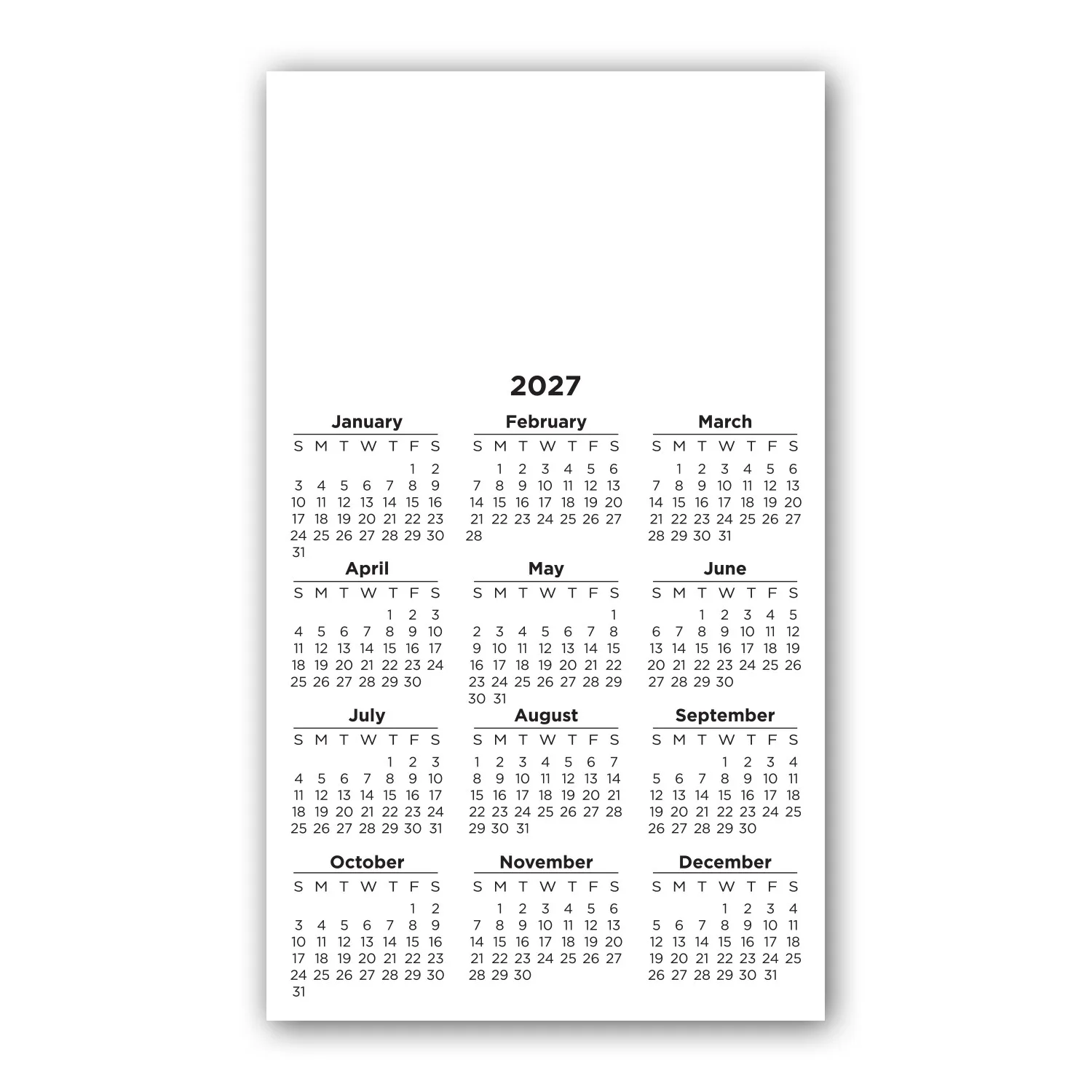 Calendar Sq Crnr Magnet 2-29/32 x 4-15/16 view 3