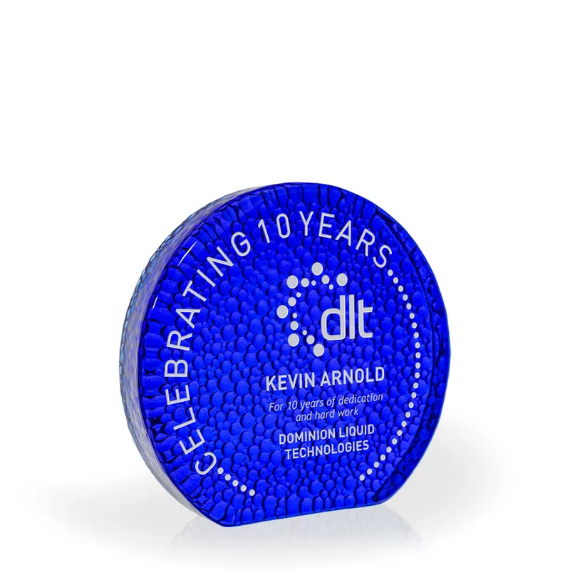 Sulu Raindrop Cobalt Recycled Glass Award, 6"