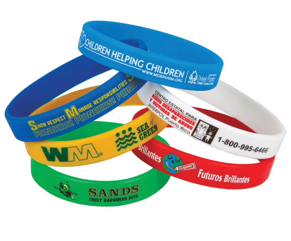 1/2" Screen Printed Silicone Awareness Bracelets