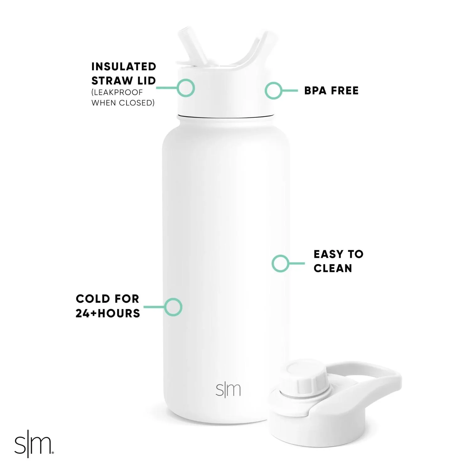 32 oz Simple Modern® Double-Walled Insulated Summit Water Bottle with Straw & Chug Lid view 3