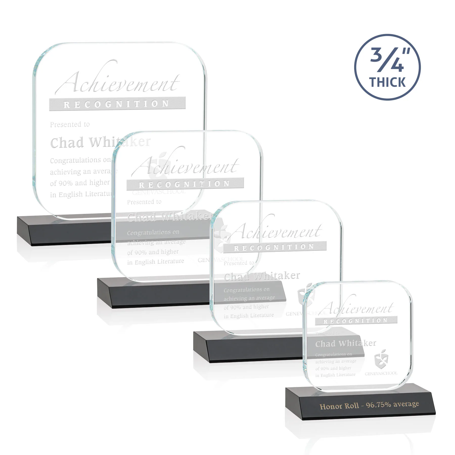 Deep Etch, Front Mitered base, Black