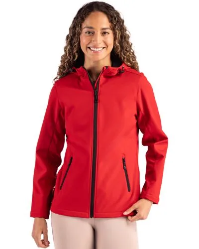 Clique Tempo Recycled Stretch Softshell Womens Hooded Jacket view 2