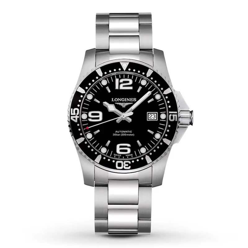 Longines Men's Hydroconquest Automatic Stainless Steel Watch Black Dial