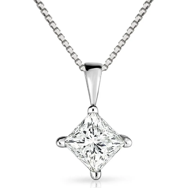 Jilco Inc Princess Cut Diamond Necklace - 0.75 Ct