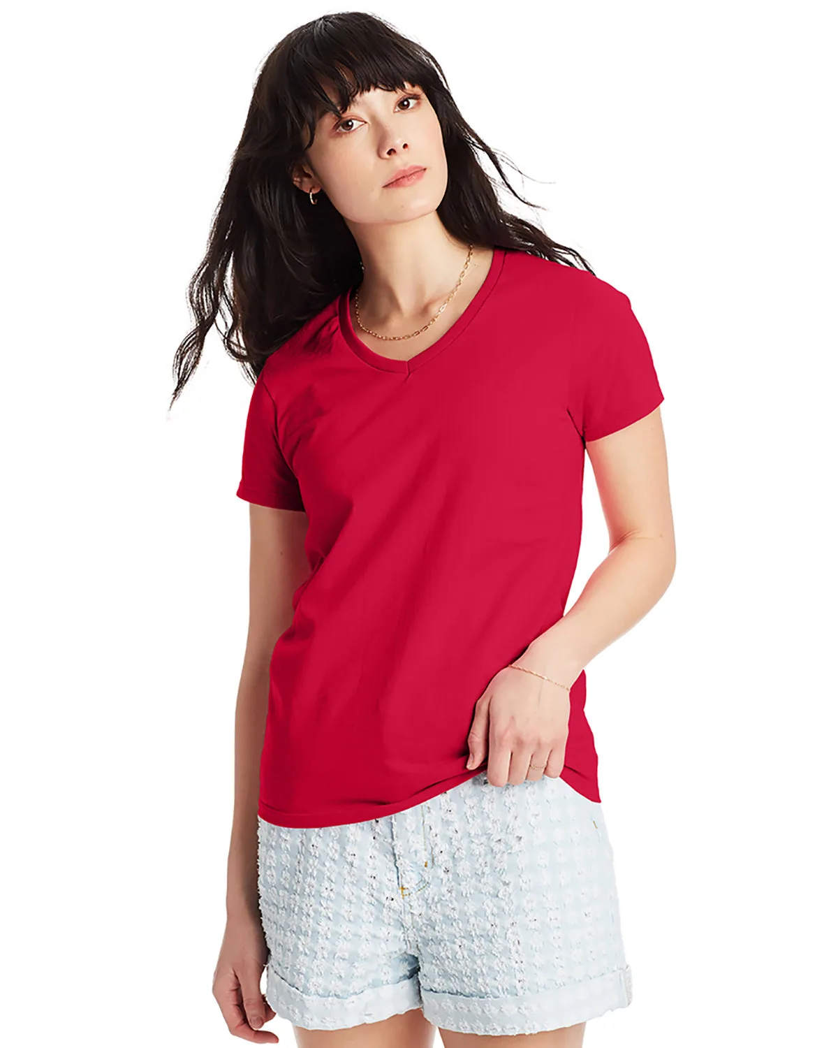 Hanes Printables Ladies' Essential-T V-Neck T-Shirt view 2