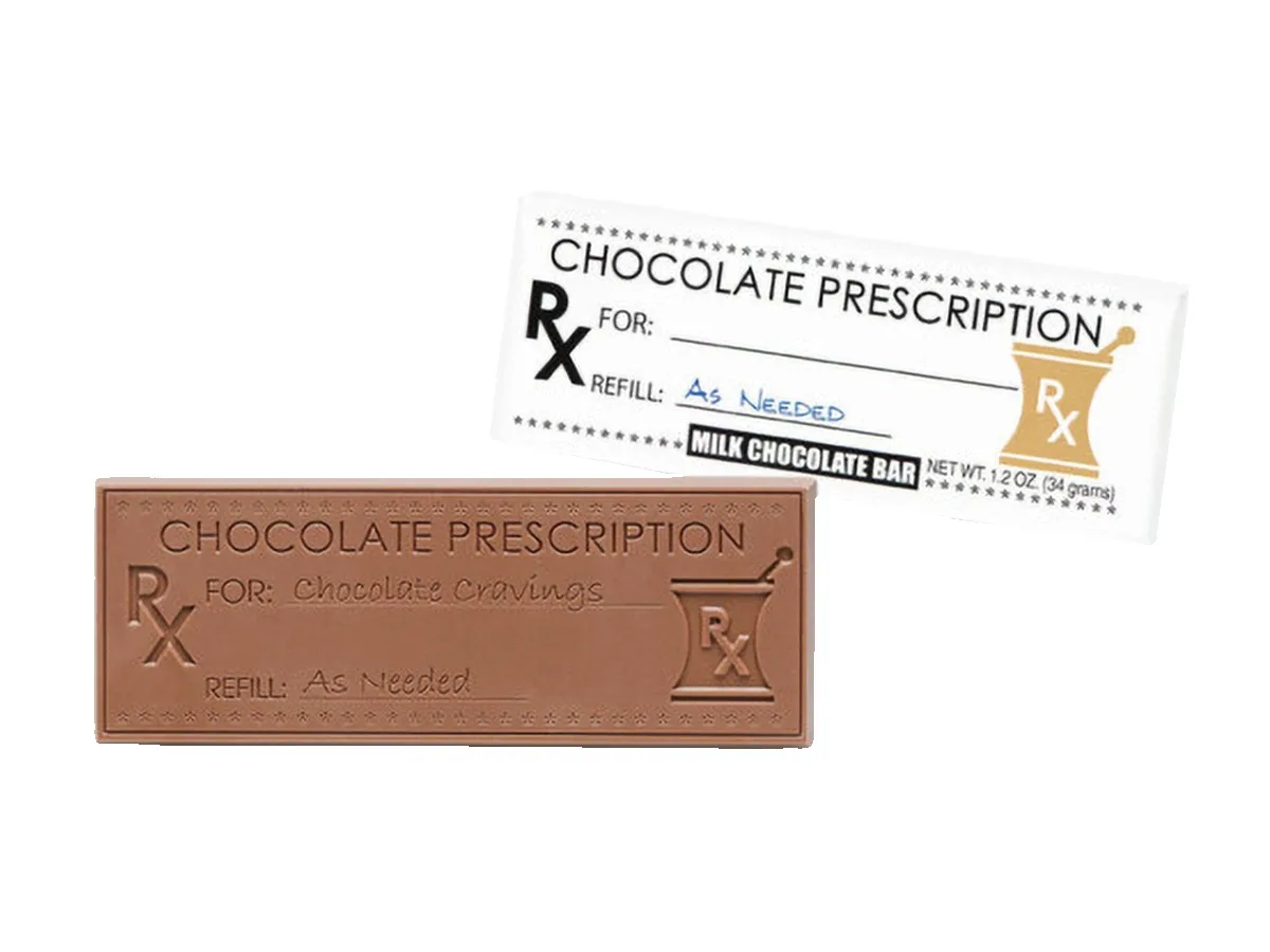 Choco Rx 2"x5" Themed Milk Chocolate Wrapper Bar
