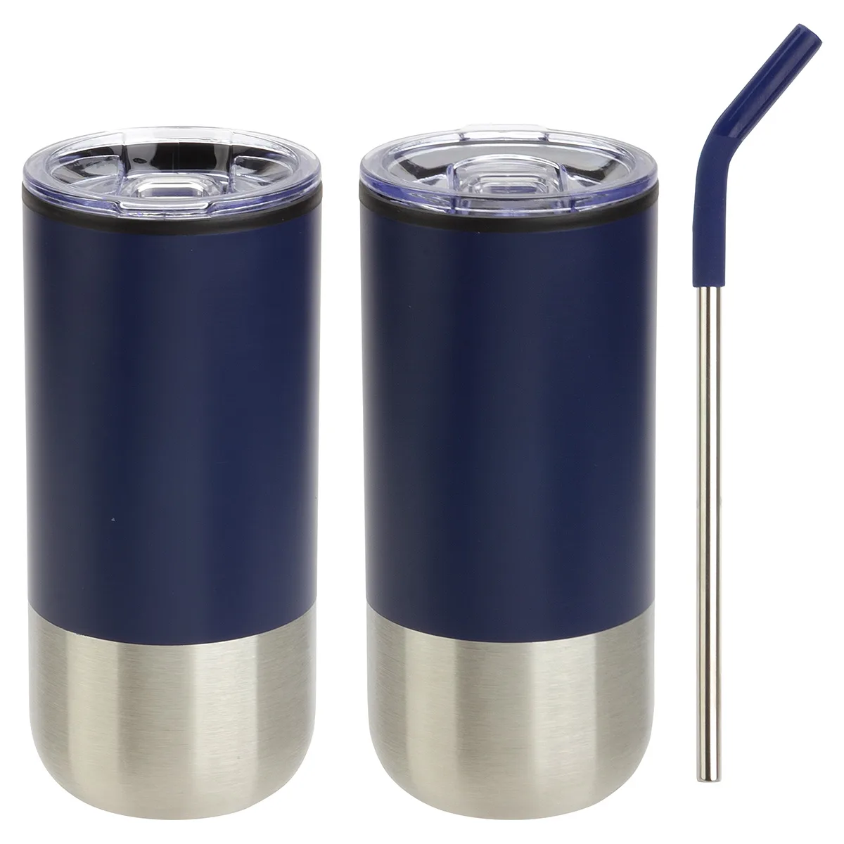 Oxford 16 oz Stainless Steel/Polypropylene Tumbler with Straw view 6