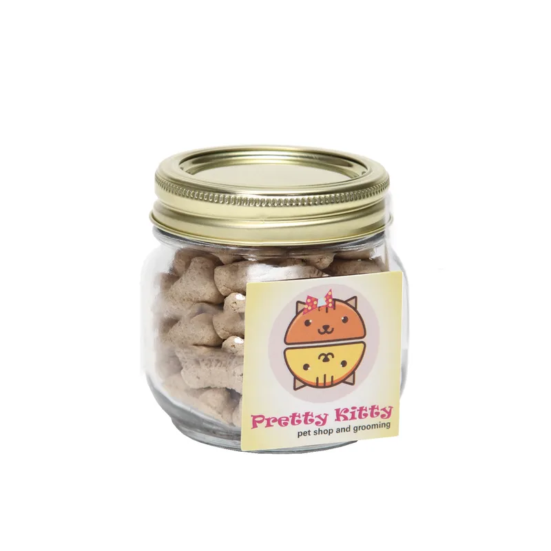 Half Pint Jar with Square Magnet Pet Fill
