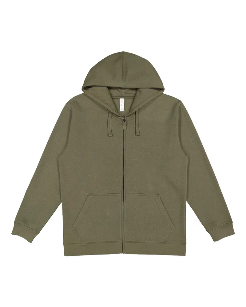 LAT® Unisex Full-Zip Fleece Hoodie Sweatshirt view 5