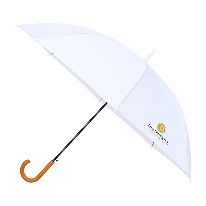 Elements 50" Recycled Auto Open Hospitality Umbrella - White