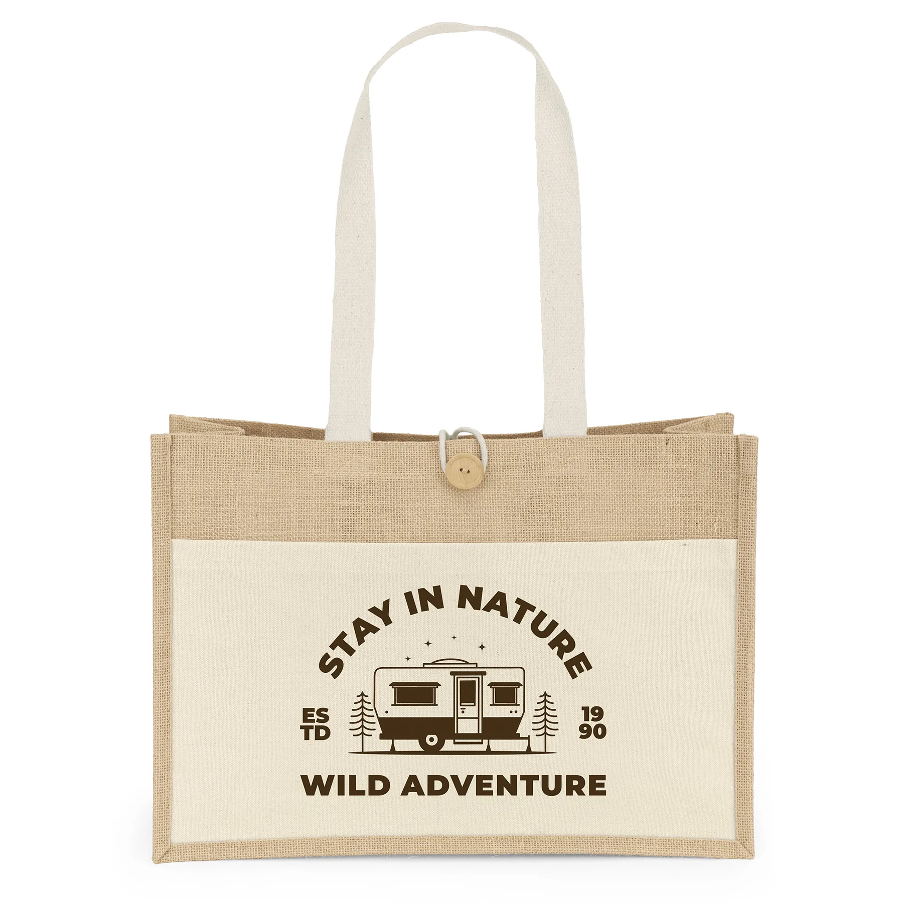 Riley™ Jute Tote - Screen Print (17" x 6" x 12")