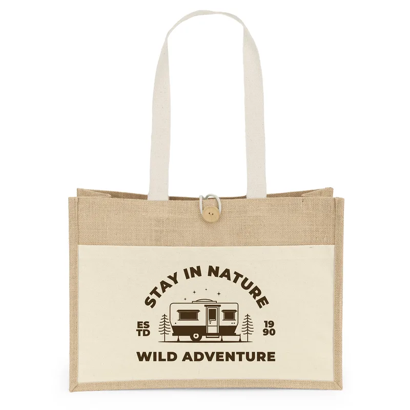 Riley™ Jute Tote - Screen Print (17" x 6" x 12")
