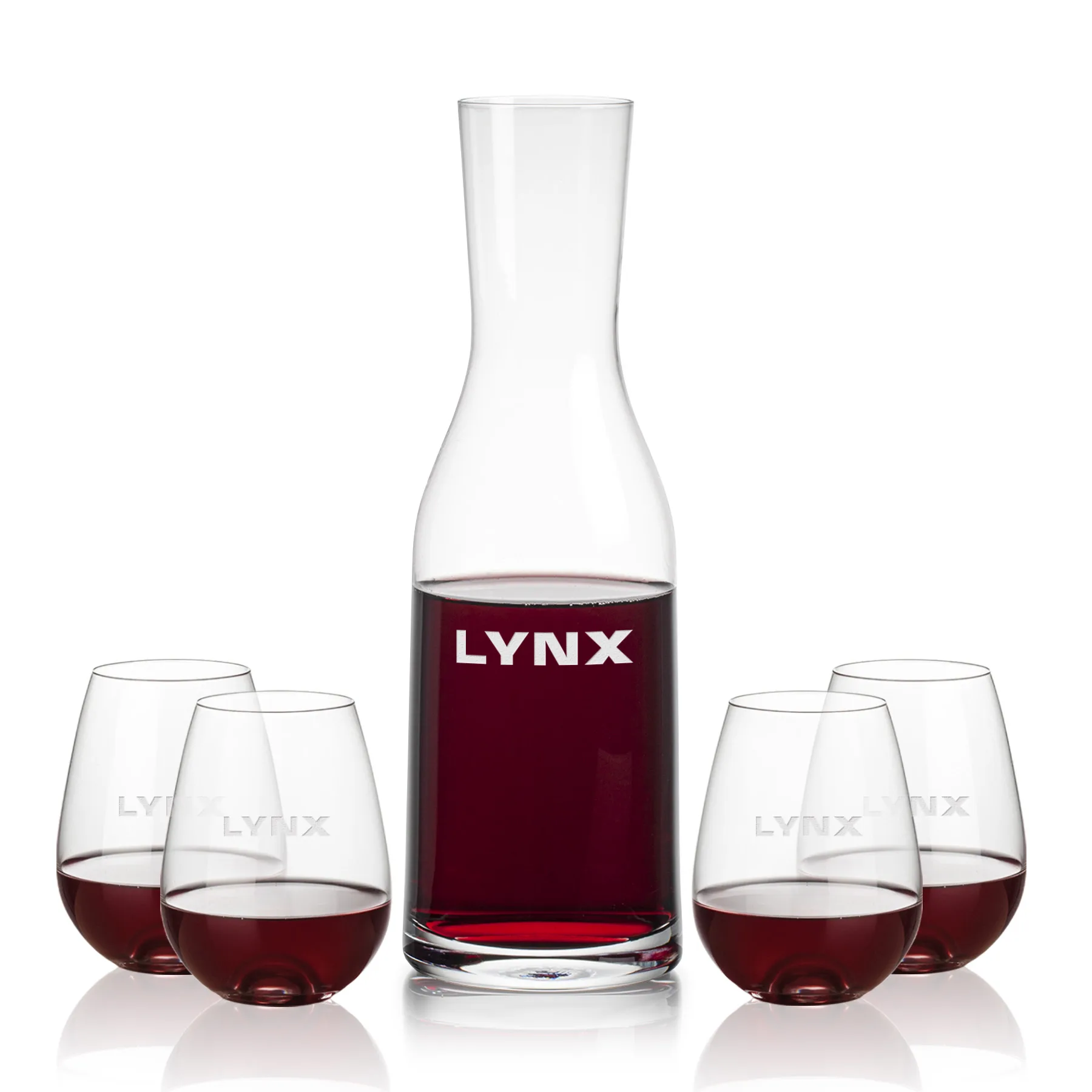 Carafe Stemless Set, Edderton Wine Set, Carafe & 4 Stemless Wine