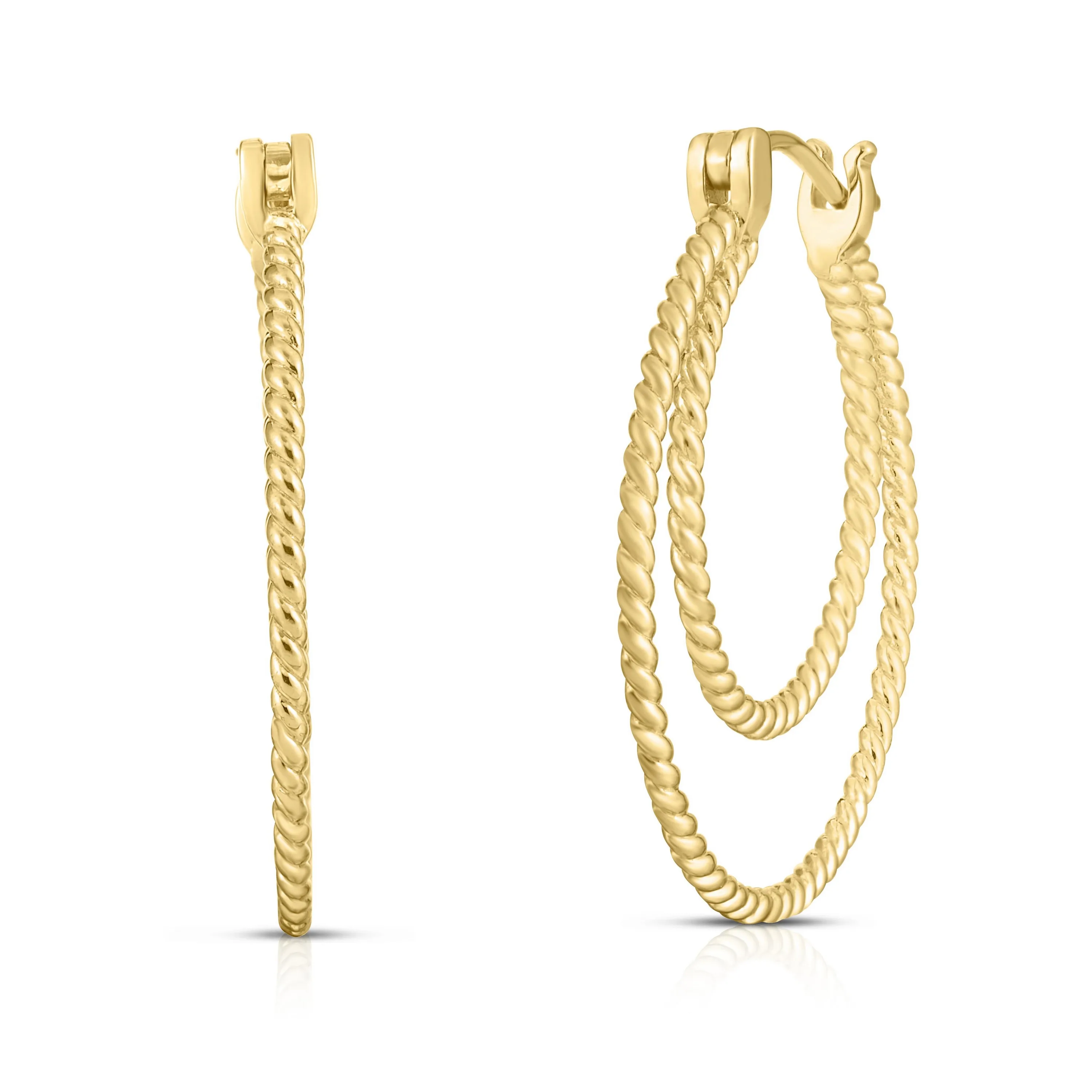Jilco Inc Twisted Rope Double Hoop Earrings