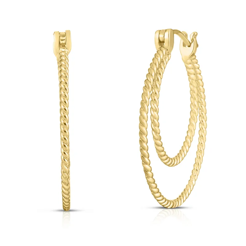 Jilco Inc Twisted Rope Double Hoop Earrings