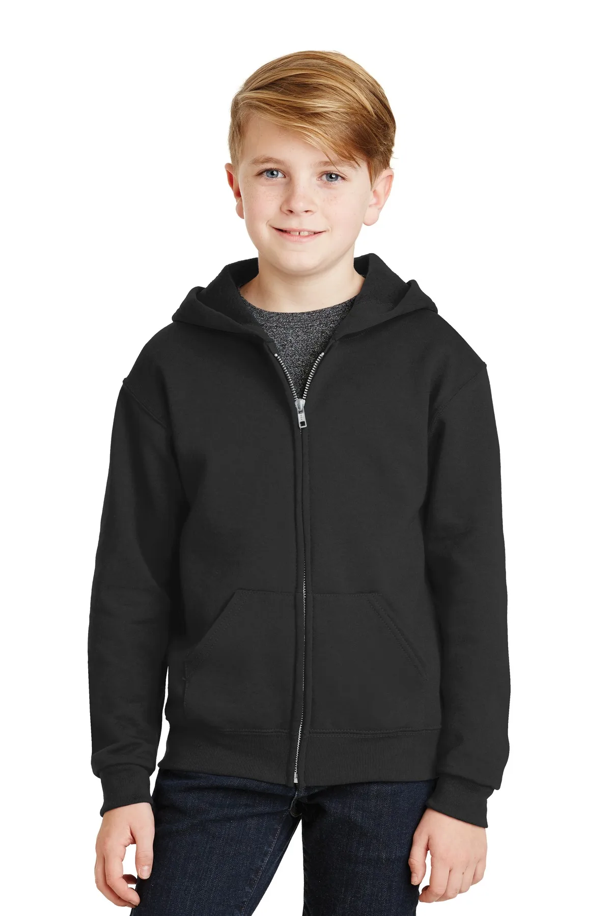 Jerzees® - Youth NuBlend® Full-Zip Hooded Sweatshirt.