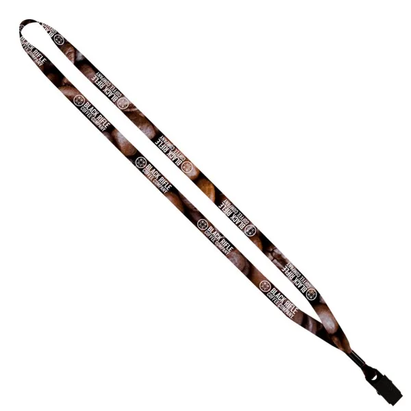 1/2" Dye-Sublimated Lanyard with Metal Crimp and Bulldog Clip view 2