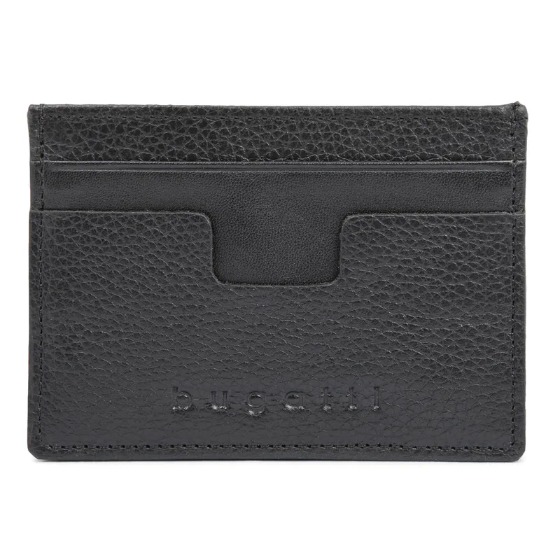 Bugatti - Leather Card Case w/ Anti-Theft Protection-Black