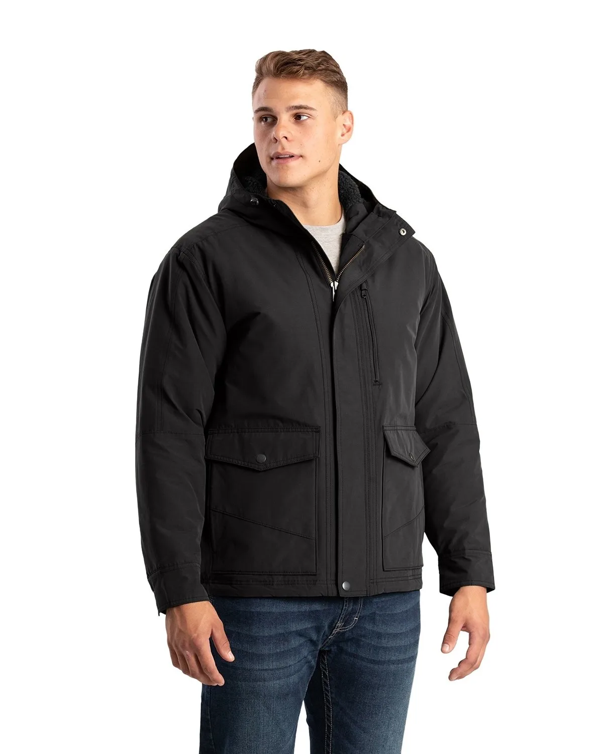 Berne® Apparel Men's Highland Quilt-Lined Micro-Duck Hooded Jacket