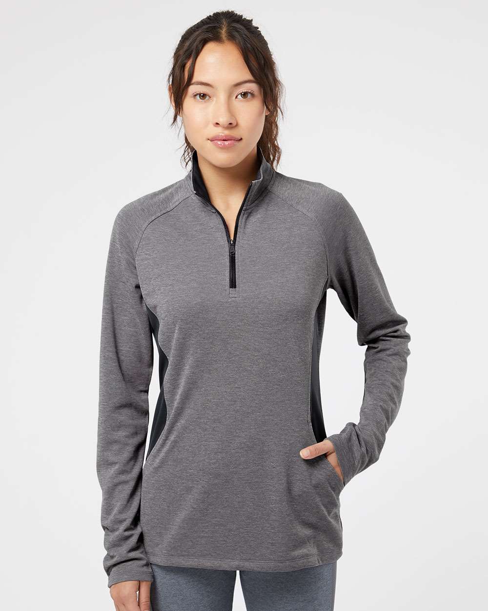 Adidas® Women's Lightweight Quarter-Zip Pullover view 2