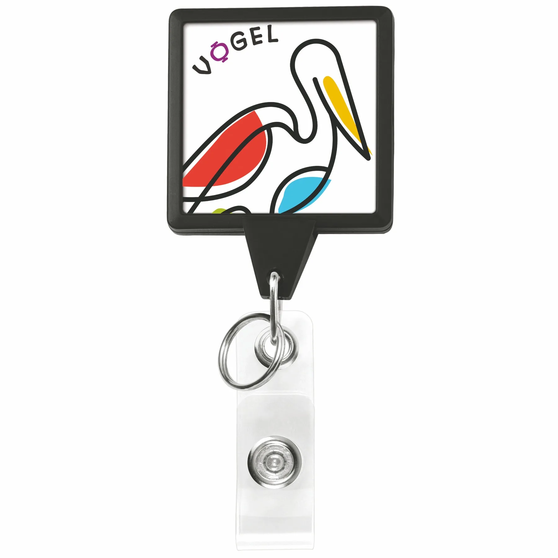 Square Dual Back Retractable Badge Reel view 5
