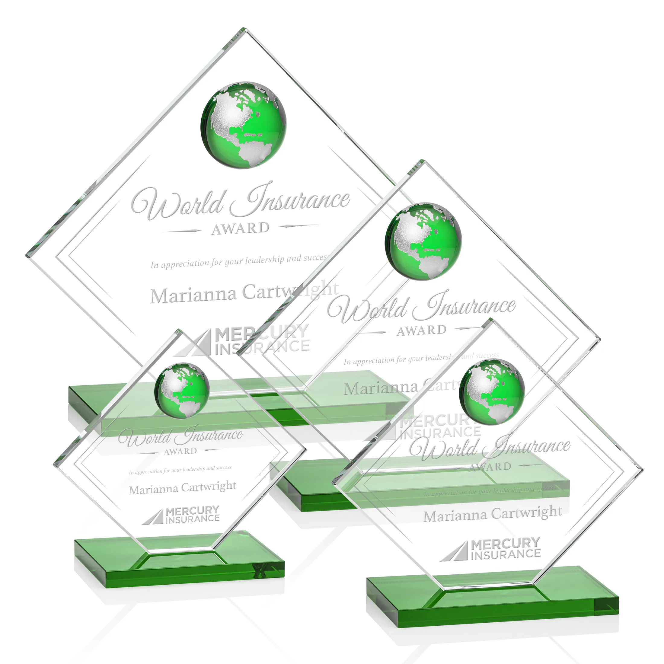 Deep Etch, Green, Silver