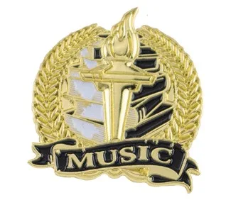 Bright Gold Academic Music Lapel Pin (1-1/8")