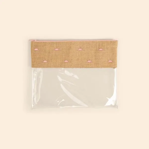 Dollface Pouch - Jute + Clear view 2