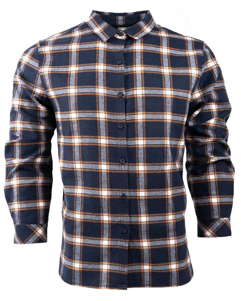 Burnside Ladies' Yarn-Dyed Long Sleeve Plaid Flannel Shirt view 5