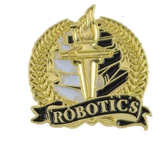 Bright Gold Academic Robotics Lapel Pin (1-1/8")