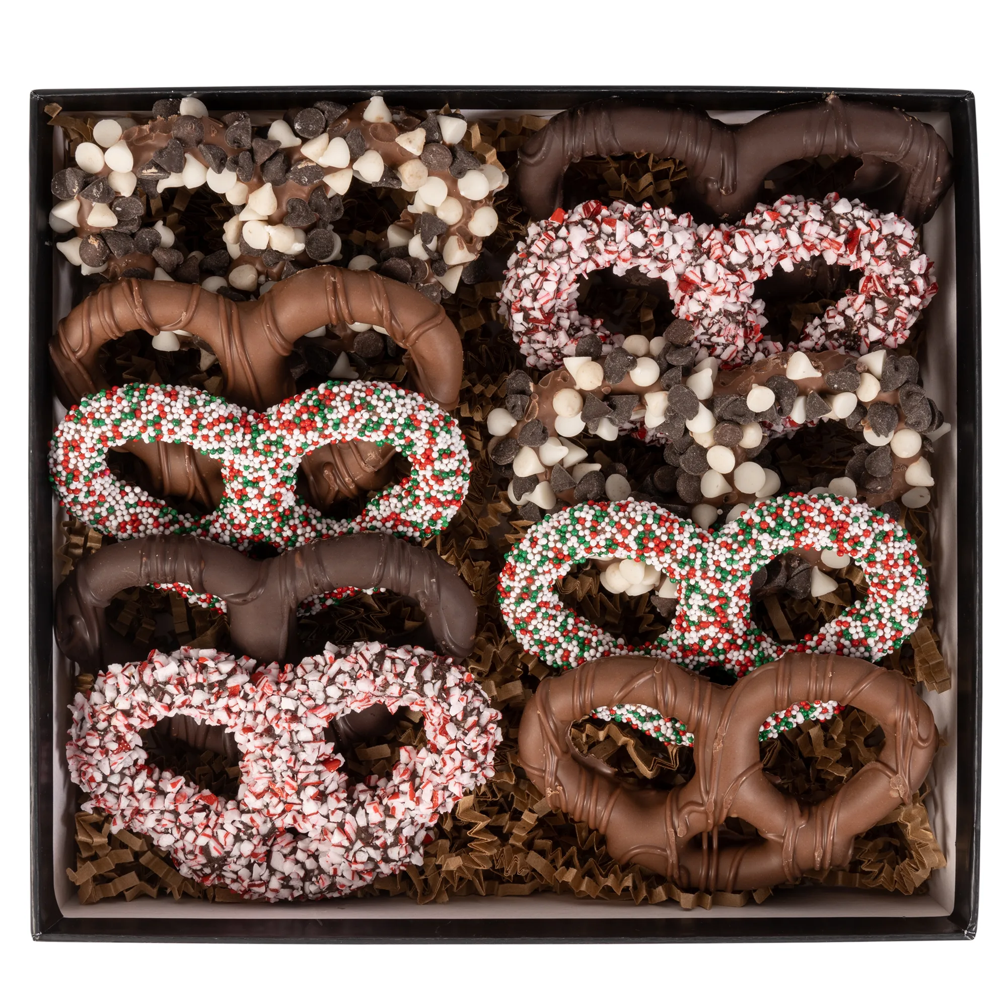 Premier Chocolate Pretzel Gift Box with Full Color Lid view 2