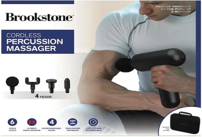 Health, Beauty & Fitness Brookstone Cordless Percussion Massager - Black