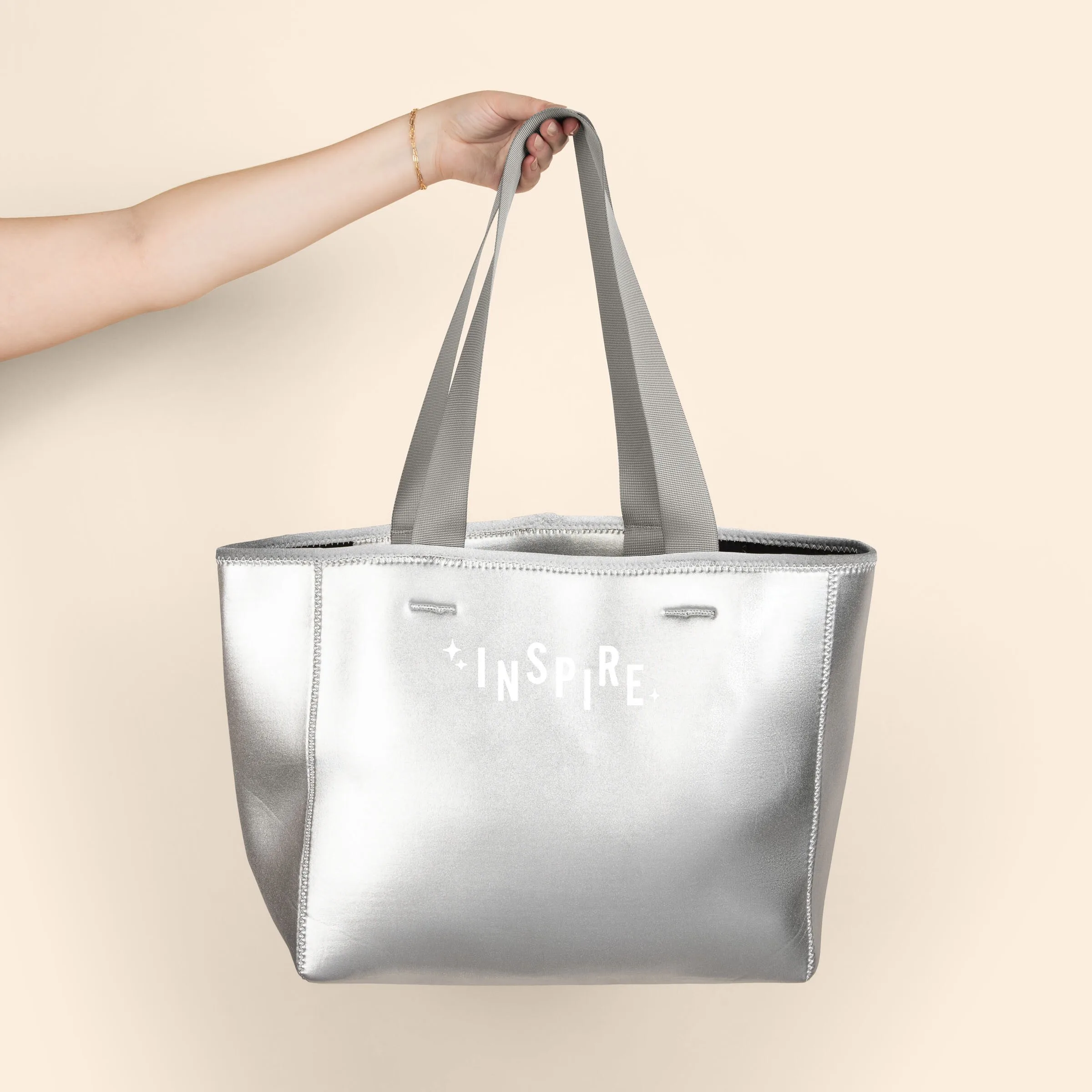 Metallic Silver Logo Lifestyle