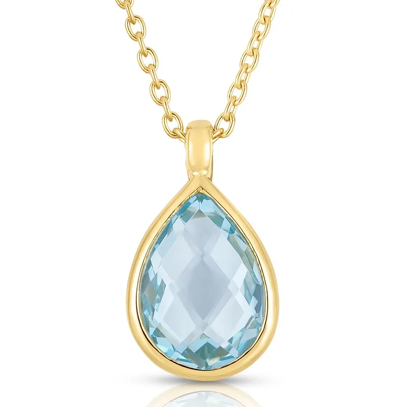 Jilco Inc Blue Topaz Necklace - Pear
