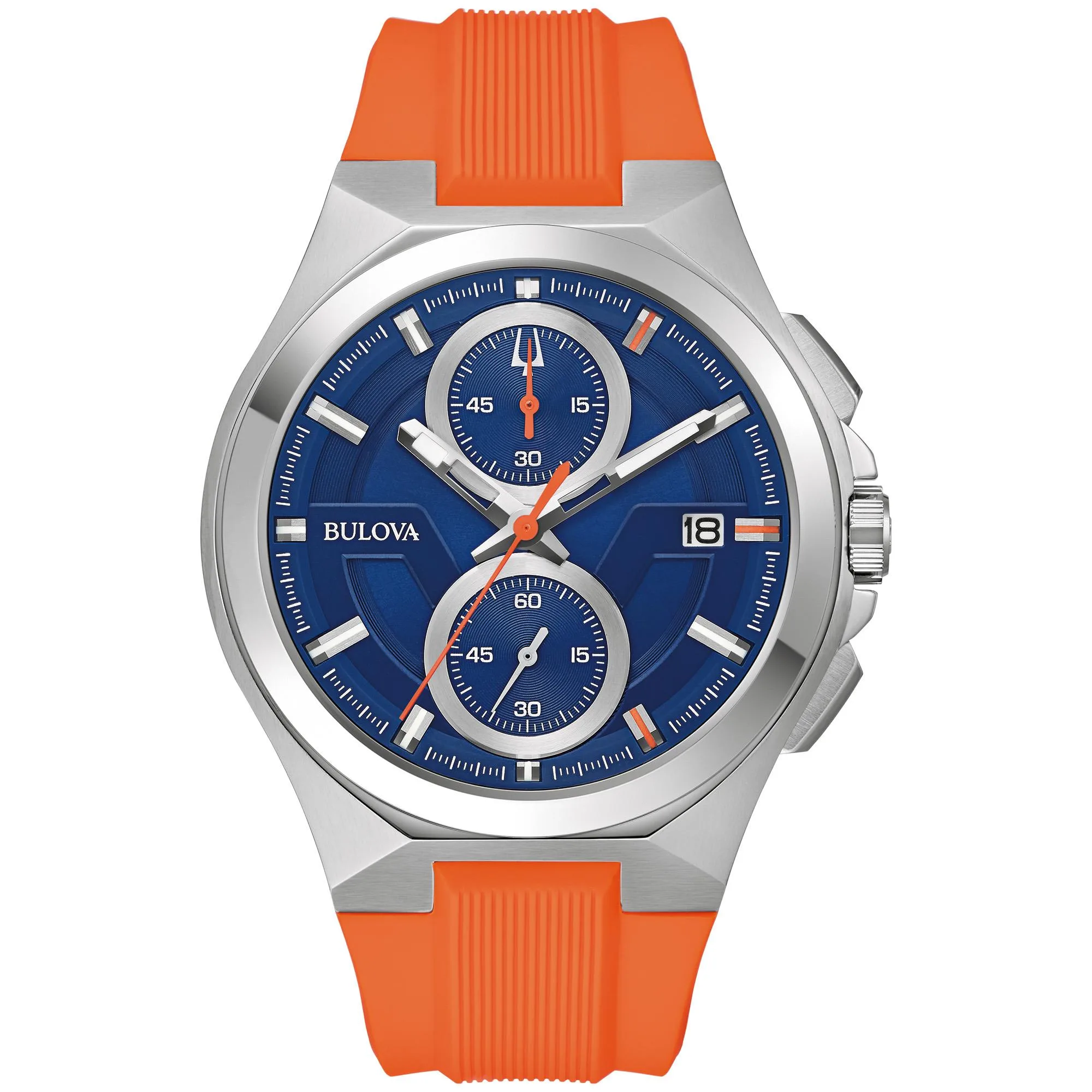 Bulova Watches Men's Marc Anthony Silicone Strap Watch Blue Dial