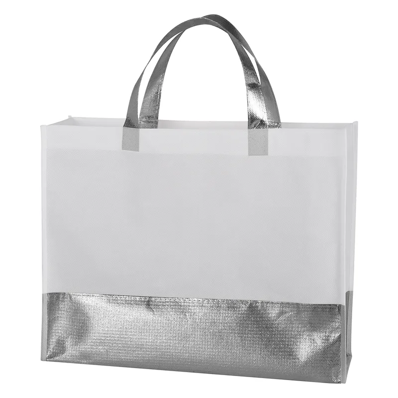 Flair Metallic Accent Non-woven Tote Bag view 3