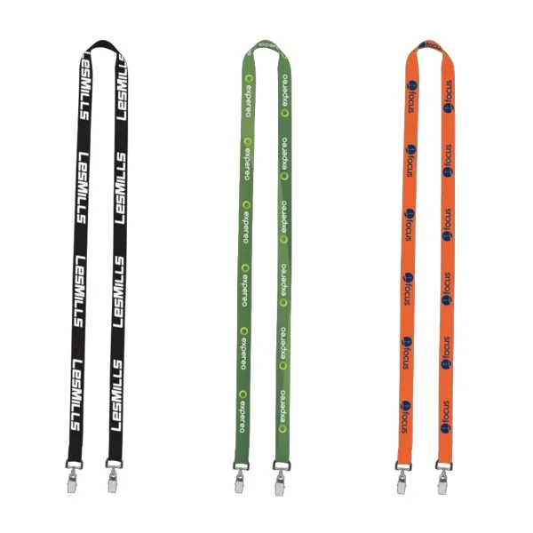 IMPORT Rush 1/2" Dye-Sublimated 2-Ended Lanyard with Dual Sewn Silver Metal Split-Ring