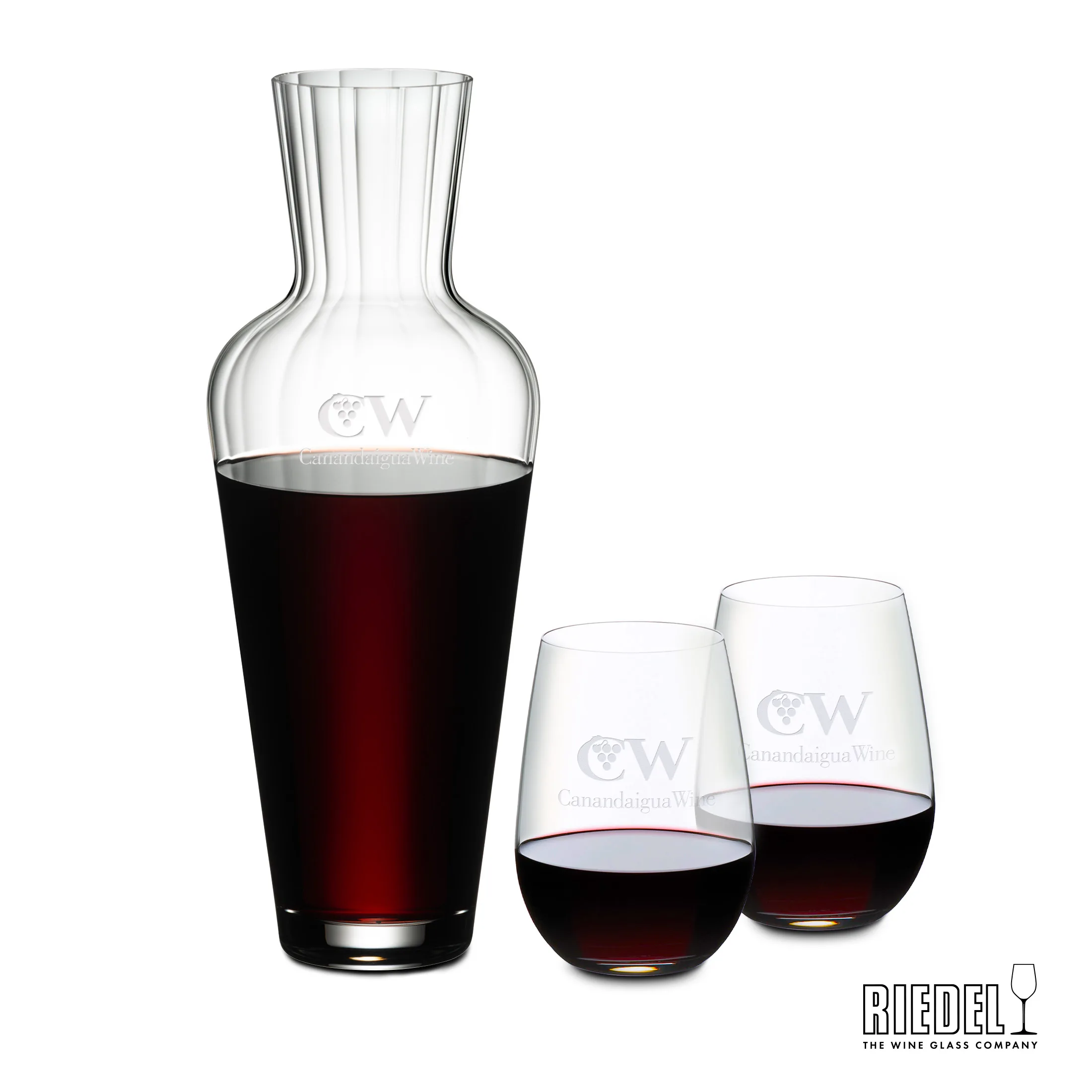 Carafe Stemless Set, Stemless Set, Decanter & 2 Wine