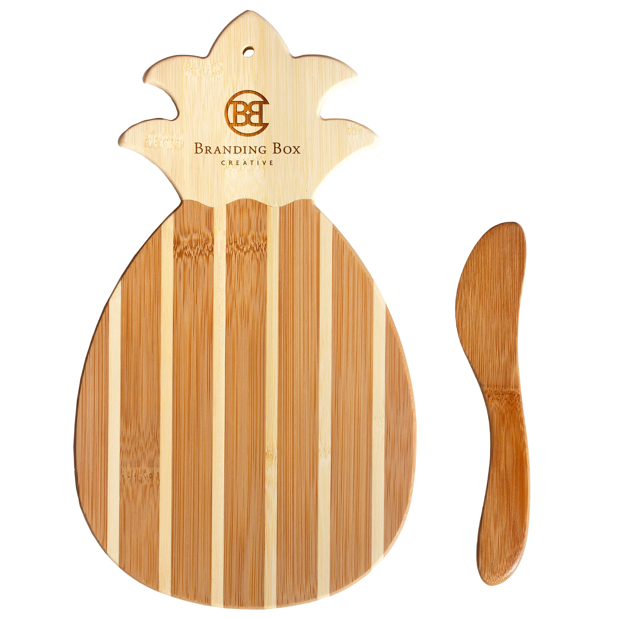 Pineapple Charcuterie Board with Spreader Knife Gift Set