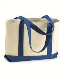 Liberty Bags Leeward Boater Tote — Natural Beige/Black