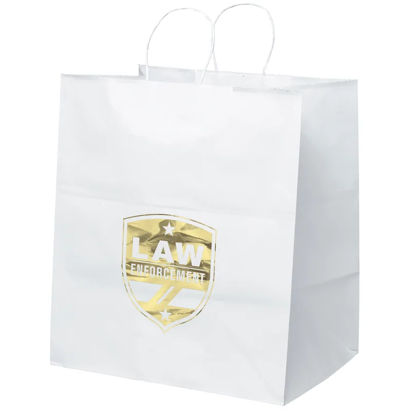 Brute - White Shopper - Foil Print (14" x 10" x 15 1/2")