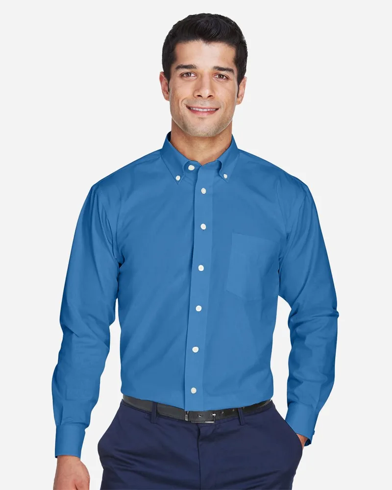 Devon and Jones® Men's Crown Collection® Oxford Long Sleeve Woven Dress Shirt view 2
