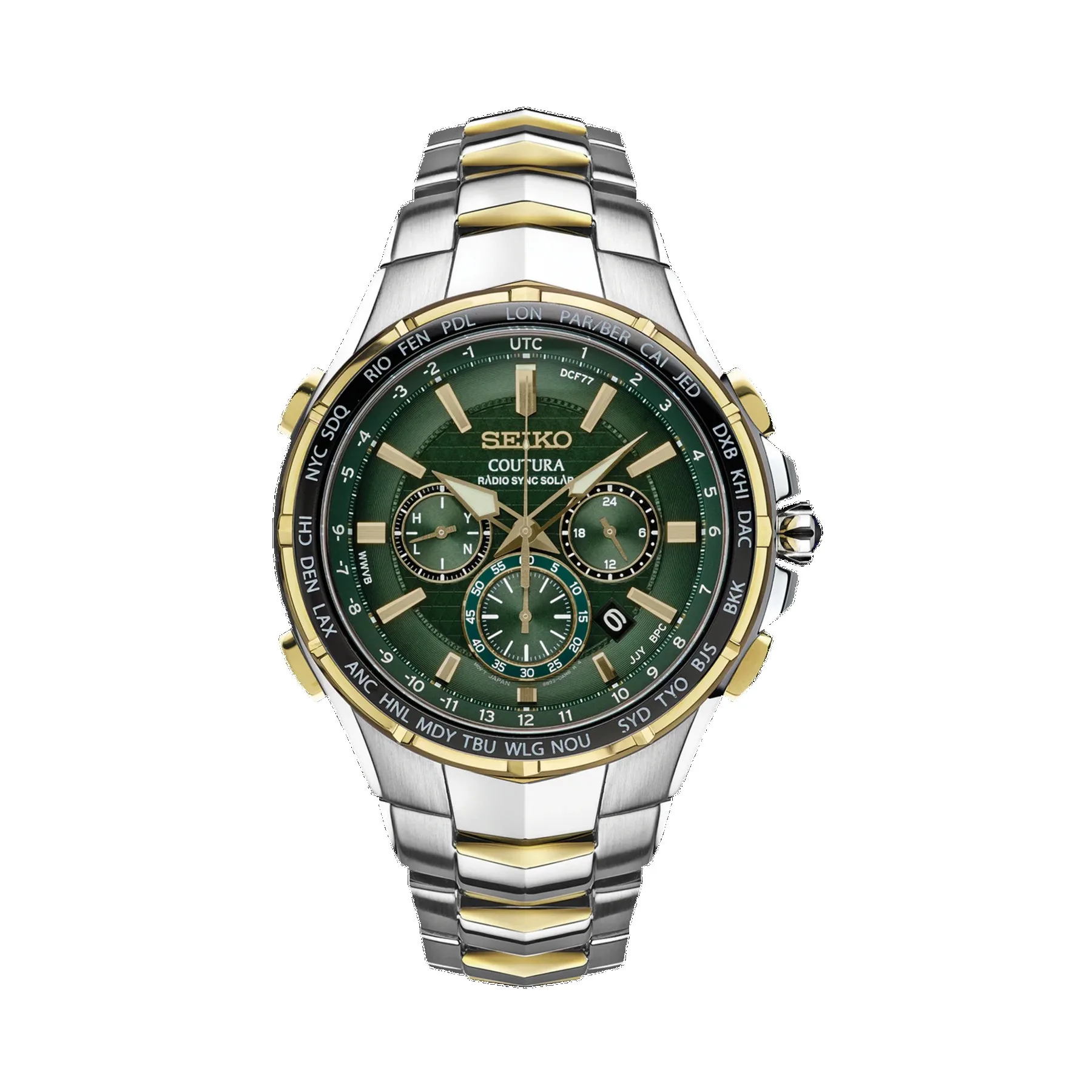 Seiko Men's Coutura Radio Sync Solar Chronograph Stainless Steel Watch
