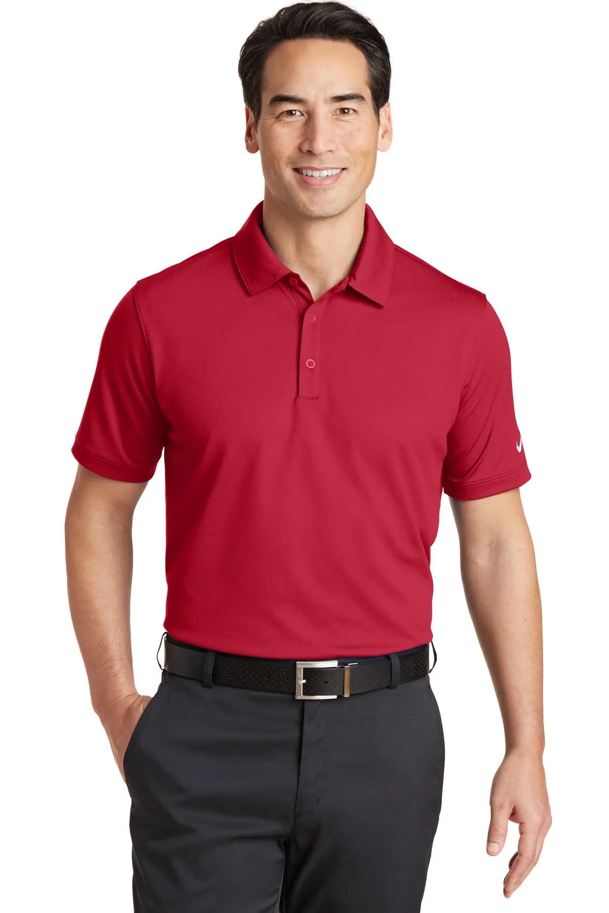 Nike Dri-FIT Solid Icon Pique Modern Fit Polo. view 3