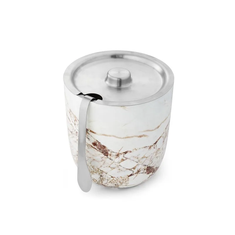S well 68 Oz. Calacatta Gold Stainless Steel Ice Bucket w/Tongs