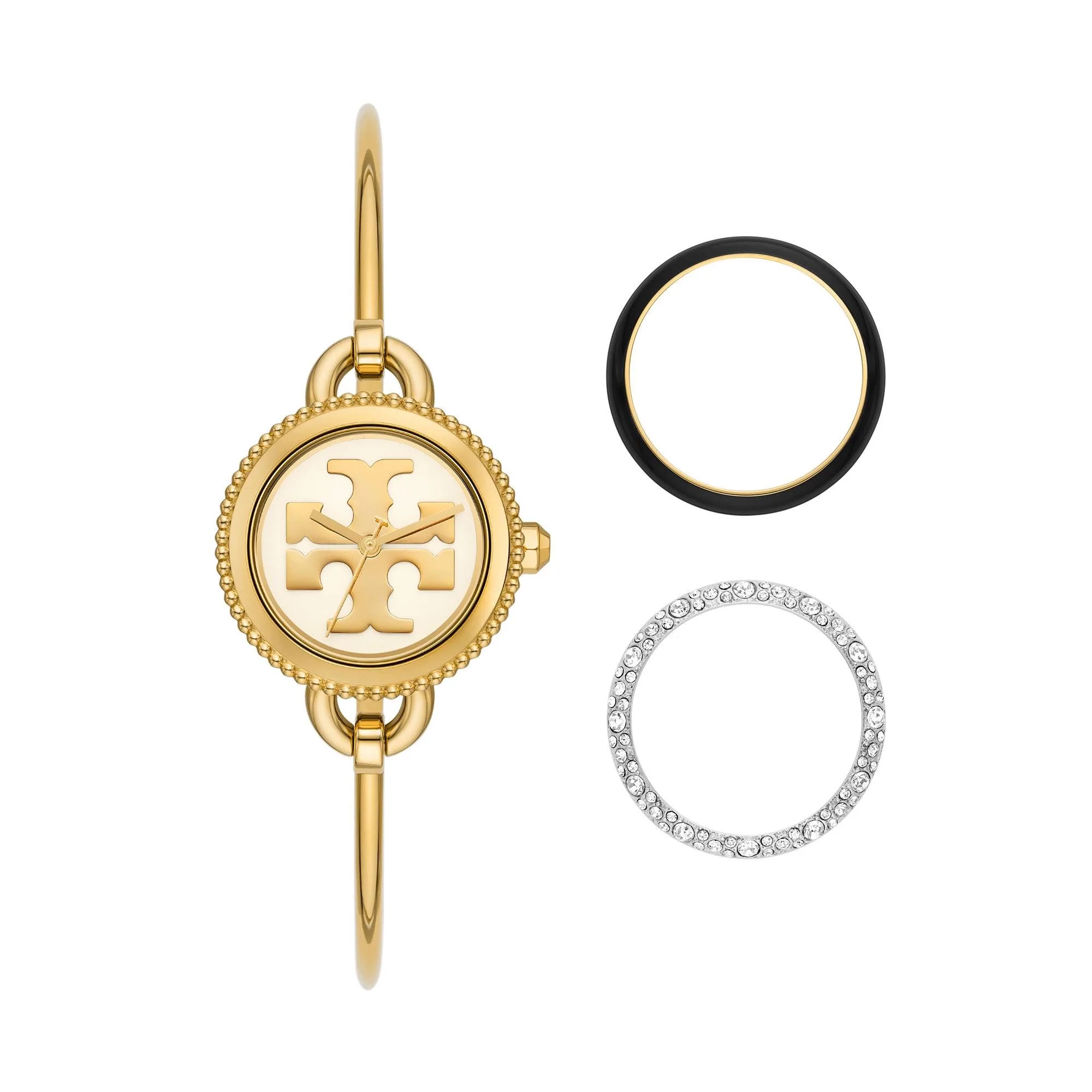 Tory Burch Ladies' Miller Gold-Tone Stainless Steel Bangle Watch Gift Set