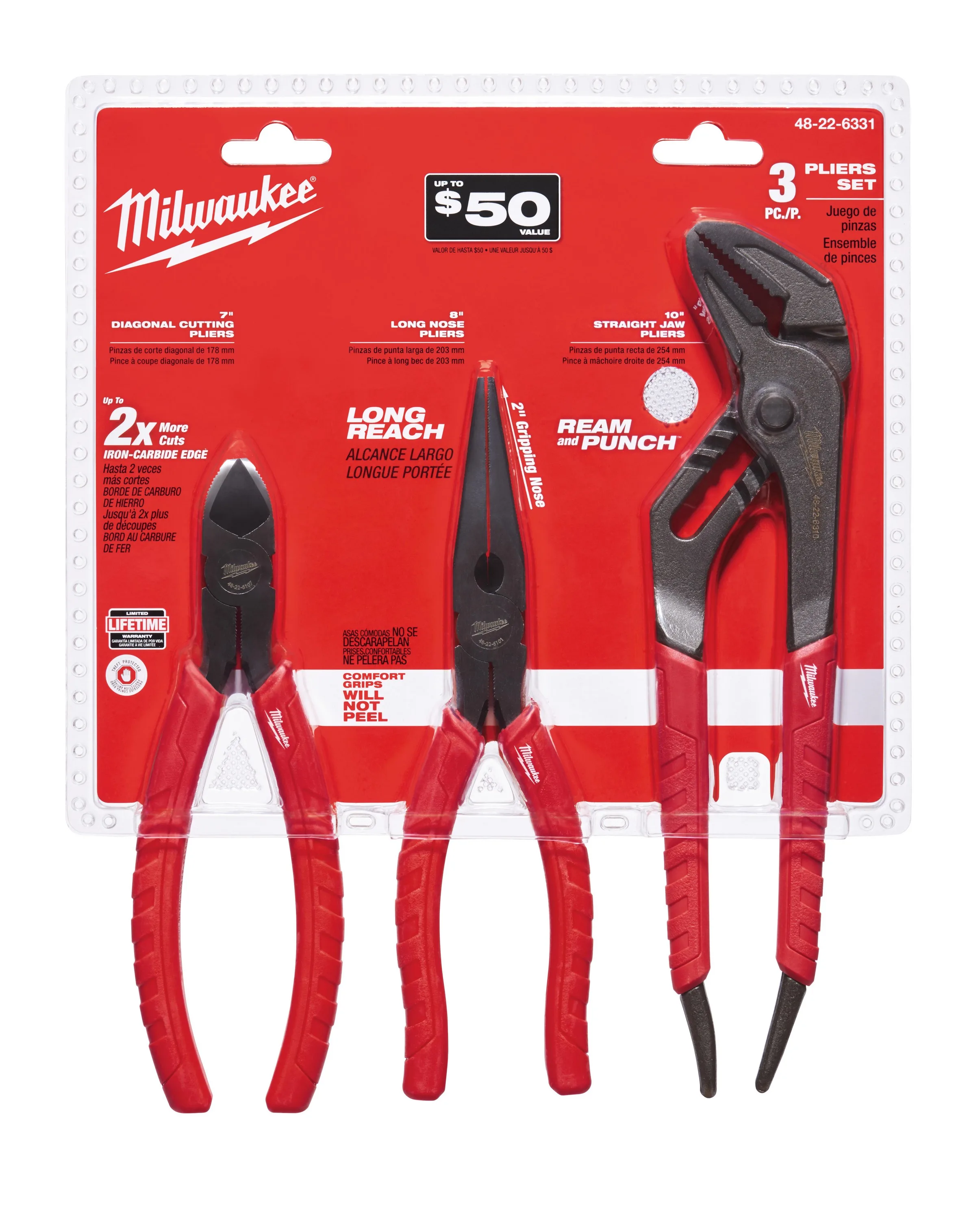 Milwaukee 3 Piece Pliers Set