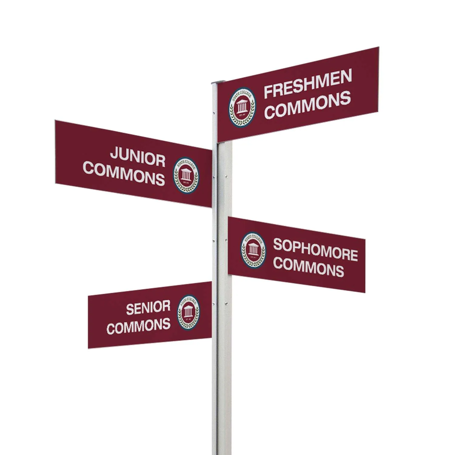Wayfinding Rectangle Sign Post Kit (4 Signs) view 3