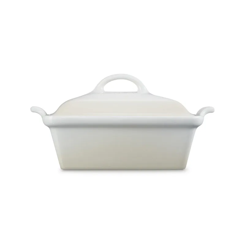 Le Creuset 2.5Qt Heritage Stoneware Covered Square Casserole Meringue